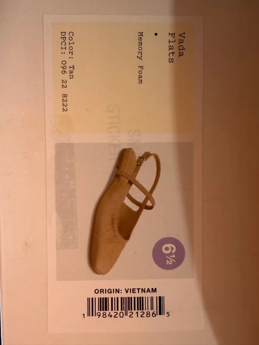 Women's Tan Square-Toe Vada Flats with Ankle Strap - Picture 5 of 5